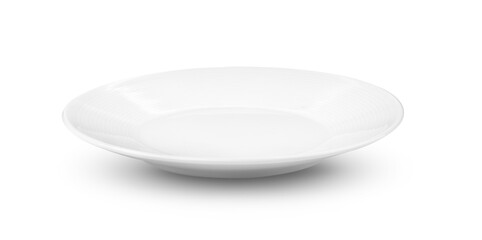 empty ceramic plate on white background