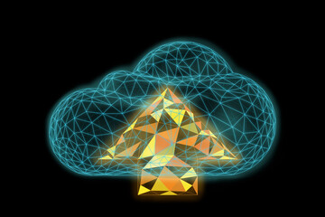 clouds polygonal and business concept