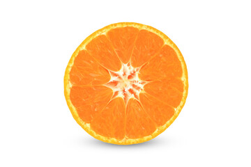 Fresh orange isolated on white background.