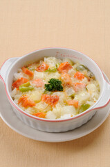 鮭のレンジリゾット