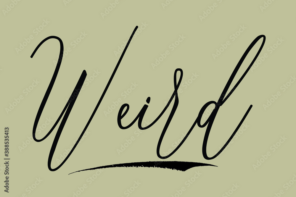 Fototapete weird cursive calligraphy black color text on light yellow background