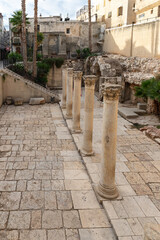 The HaKardo Street ruins in the old city of Jerusalem, Israel