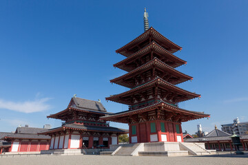 四天王寺五重塔と金堂