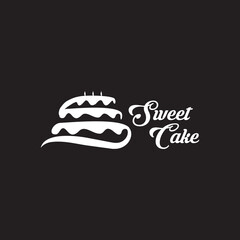 Cake shop logo design with incorporated S letter and cake symbol design
