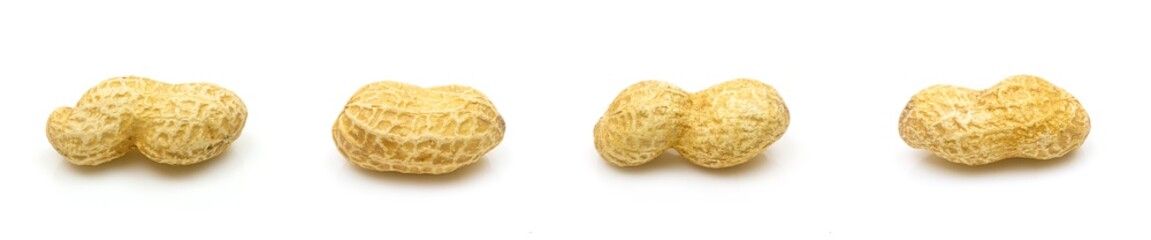 Peanuts or Groundnut set isolated on white background.