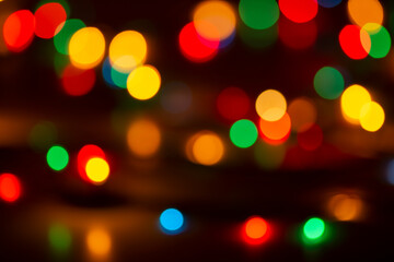 Abstract circles effect bokeh street lantern multi-colored