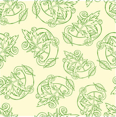 pattern seamless leaves in the wind fly illustration autumn outline vector stroke doodle sketch picturephone postcard print wallpaper textile