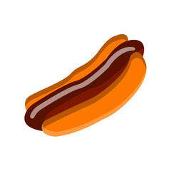 illustration of hotdog. Minimalist design.