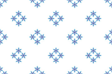Winter seamless pattern with colorful gradient snowflakes on white background. Vector illustration for fabric, textile wallpaper, posters, gift wrapping paper. Christmas vector illustration.