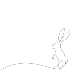 Easter bunny isolated on white background, vector illustration