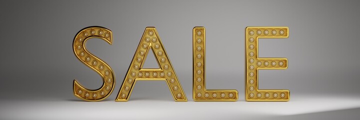 Isolated 3D sale sign