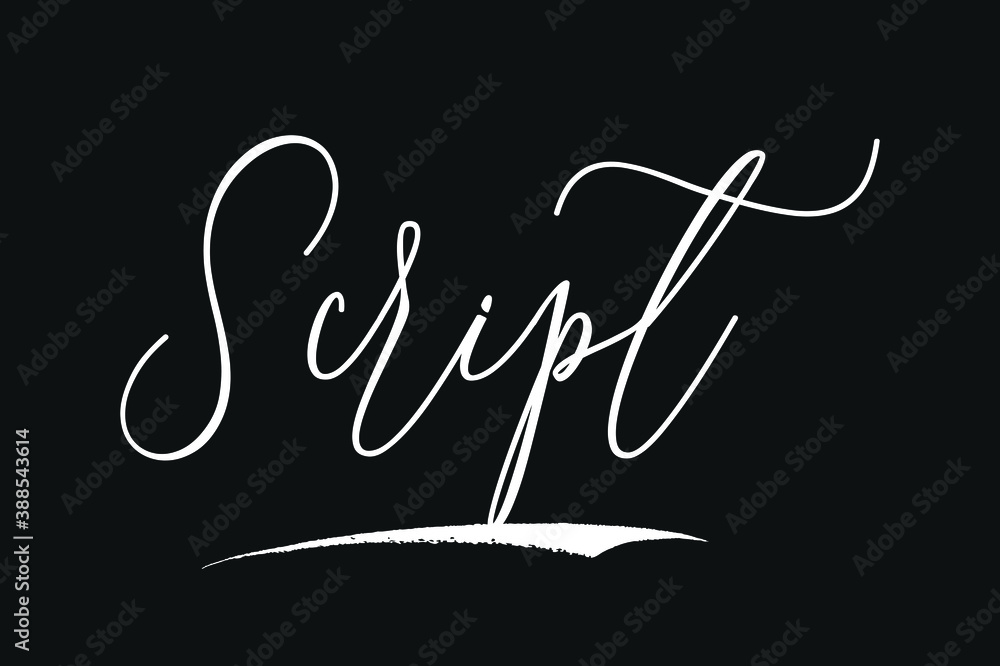 Fototapete script handwritten white color text on black background