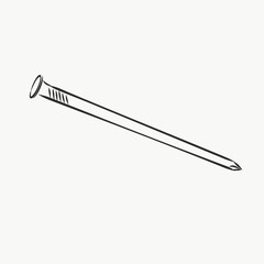 Hand drawn nail heads vector sketch. Doodle drawing. Vector sketch house remodel tool. nail vector sketch illustration