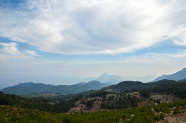 Beautiful landscape of Taurus mountains nature on famous touristic Lycian Way touristy path in Turkey