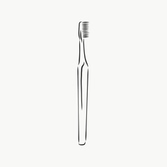 Toothbrush with paste. Vector drawing. toothbrush, vector sketch illustration