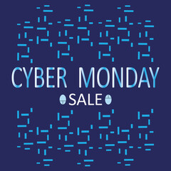 Cyber Monday Sale banner vector illustration.Abstract banner,blue background.Graphics element for banner, poster and social media.