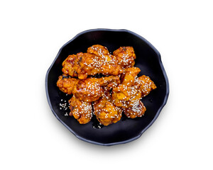 Fried chicken with kimchi korean food