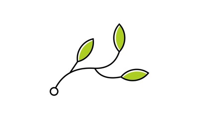 icon simple leaf vector logo