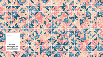 Abstract background illustration. Seamless pattern. Flat geometric shapes. Colorful mosaic. Eps10 vector.