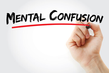Mental Confusion text with marker, concept background