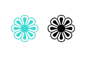 Flower concept with light blue color and black. Very suitable in various business purposes, also for icon, symbol and many more.