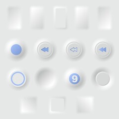 White buttons different forms