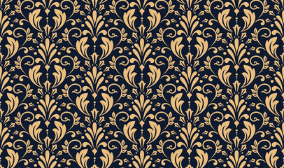 Fototapete Wallpaper In The Style Of Baroque A Seamless Vector Background Gray Texture Floral Ornament Graphic Vector Pattern Elena