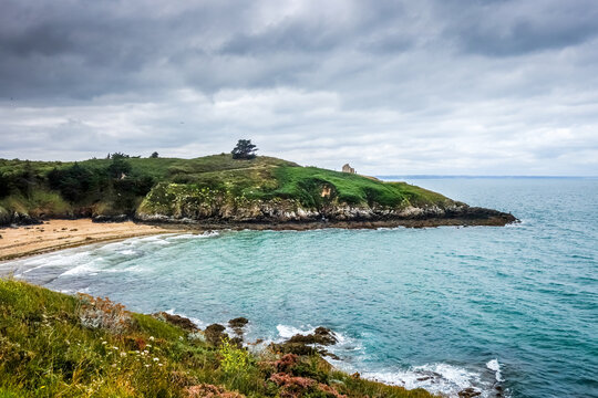 Cove and beach landscape in Brittany, France