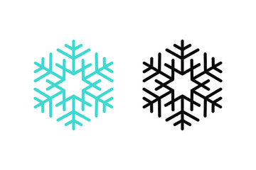 Snowflakes concept with light blue color and black, geometric christmas ornaments. Very suitable in various business purposes, also for icon, symbol and many more.