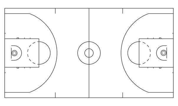 Vektor Basketball Spielfeld Übersichtsplan