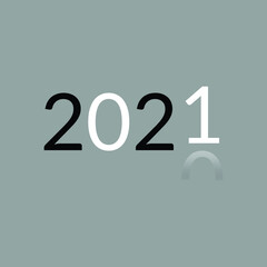 2021 happy new year black and white