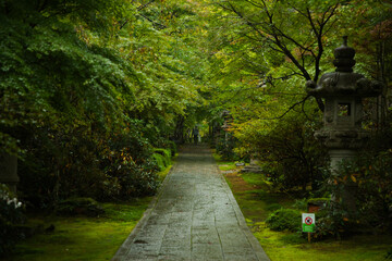 雨の山本不動尊明王寺、東北三十六不動尊霊場