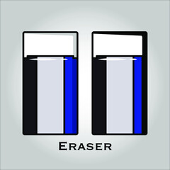 Eraser flat icon vector. Isolated objects. Vector illustration. Simple vector for Graphic design. School, learning, correction, education Concept. 