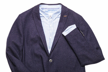 Classic blue jacket with shirt