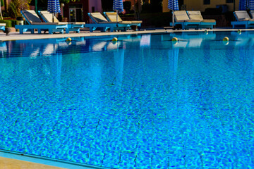 View on a swimming pool with clear water