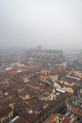 Obraz premium Aerial view of Bologna's Cathedral and roof skyline