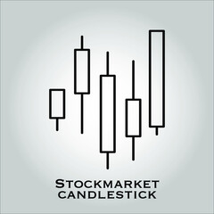 Candlestick flat icon vector. Isolated objects. Vector illustration. Simple vector for Graphic design. Stock market, trading, finance and bullish Concept. 