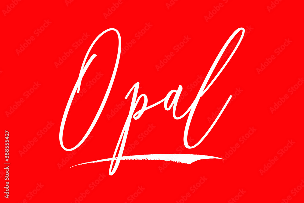 Fototapete opal cursive typography white color text on red background