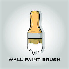 Wall paint brush flat icon vector. Isolated objects. Vector illustration. Simple vector for Graphic design. Decoration, Construction, Design, Renovation, housework equipment Concept. 