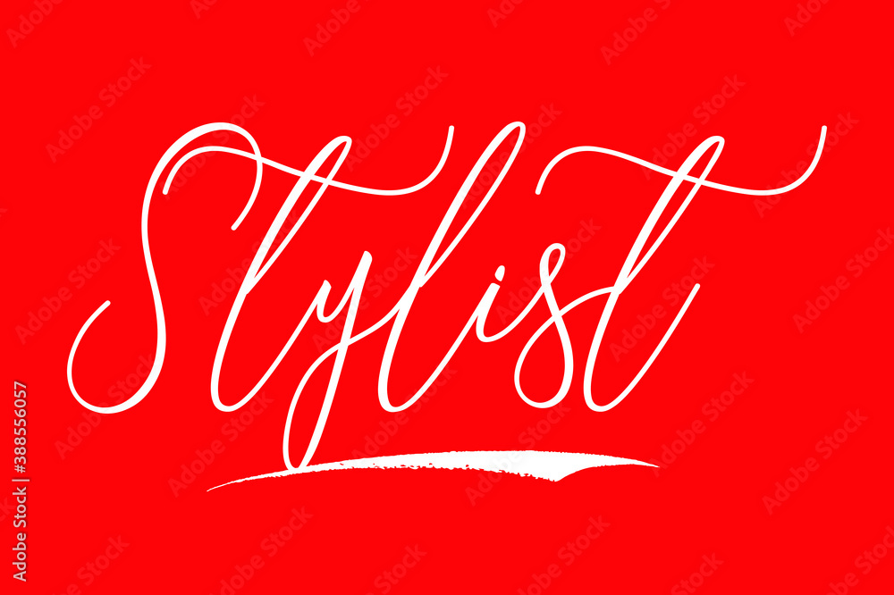 Fototapete stylist cursive calligraphy/typography white color text on red background