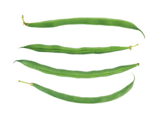 Green beans isolated on white background.