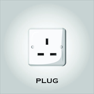 Plug vector. Travel gear, plug type concept. Singapore, hong kong, Malaysia plug type. Isolated objects. Vector illustration. Simple vector for Graphic design. 