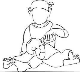 baby feeding newborn