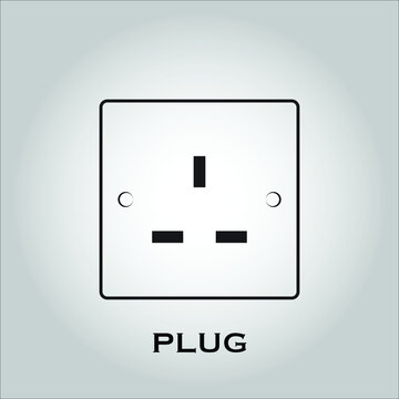 Plug vector. Travel gear, plug type concept. Singapore, hong kong, Malaysia plug type. Isolated objects. Vector illustration. Simple vector for Graphic design. 
