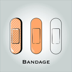 Bandage flat icon vector. Isolated objects. Vector illustration. Simple vector for Graphic design. Medical equipment, health care, emergency treatment, pharmacy, protection Concept. 