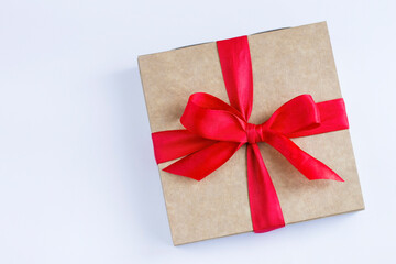 gift box with a red bow, on a white background