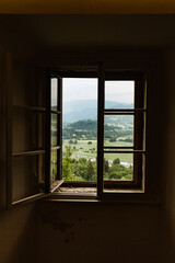 Window in Fairytale Castle at Lake Bled, Slovenia