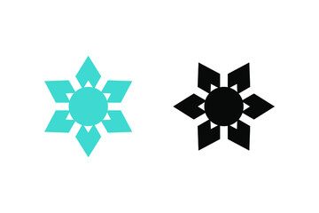 Snowflakes concept with light blue color and black, geometric christmas ornaments. Very suitable in various business purposes, also for icon, symbol and many more.
