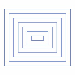 An illustration of loops rectangle shape for visionary geometrical concept on white background.