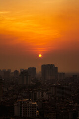 sunset over the city